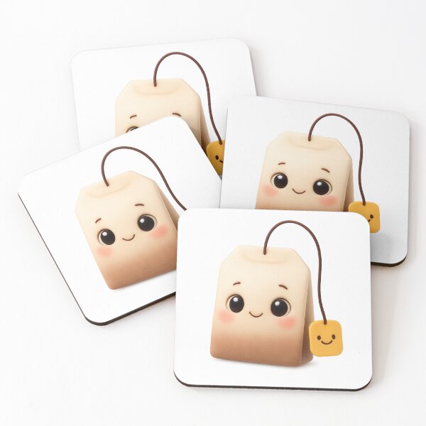 Item preview, Cute Tea Bag With Smiley Tag | Kawaii Fun Food Art designed and sold by Moons Studio.