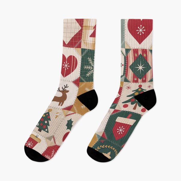 Item preview, Patchwork Christmas Pattern – Cozy Quilted Holiday Design with Plaid, Gingham, Stripes & Floral Motifs for Throw Pillow & Blanket designed and sold by ZyxDes.