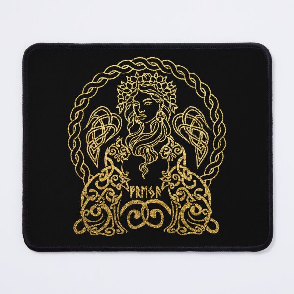 Item preview, Golden Freya Norse Goddess Shirt – Celtic Knot Mythology Pagan Art Tee designed and sold by Pingestre.