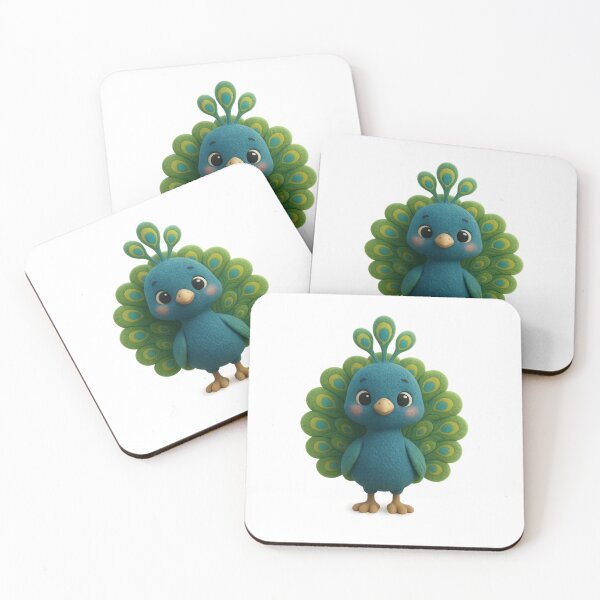 Item preview, Adorable Peacock with Colourful Tail Feathers  - Cute Cottagecore 3D Art designed and sold by Moons Studio.