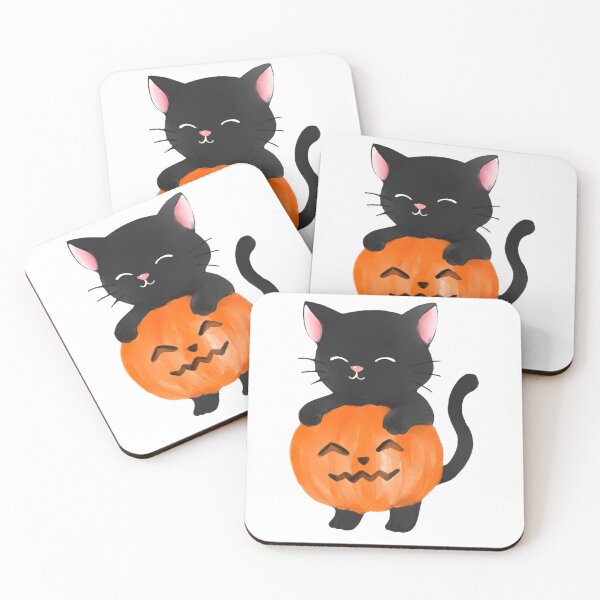 Item preview, Halloween Cat with Pumpkin – Cute Spooky Design designed and sold by YANKICREATIVE.