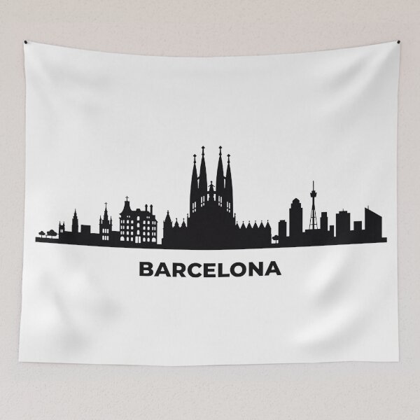 Item preview, Barcelona Skyline Silhouette designed and sold by griez.