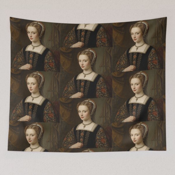 Item preview, Portrait art of a Tudor era lady of court designed and sold by Vintage Designs +.