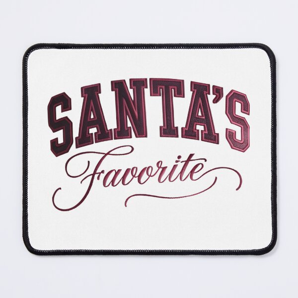 Item preview, Santa’s Favorite White Embroidered Sweatshirt – Collegiate Varsity Font Holiday Crewneck on Cozy Cream Rug designed and sold by ZyxDes.