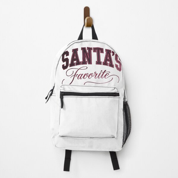 Artikelvorschau, Santas Lieblings-Sweatshirt, weiß bestickt – Festlicher Rundhalsausschnitt mit College-Schriftart auf kuscheligem cremefarbenem Teppich entworfen und verkauft von ZyxDes.