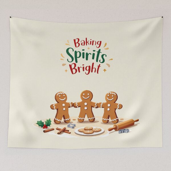 Item preview, Baking Spirits Bright — Cute Gingerbread Christmas Baking Design designed and sold by Ombrya.