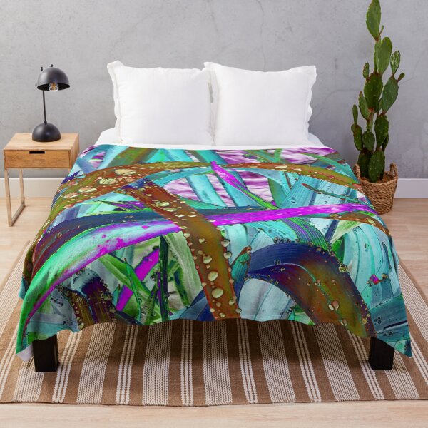 Item preview, Abstract Macro Raindrops on Teal & Pink Leaves designed and sold by SXW Designs.
