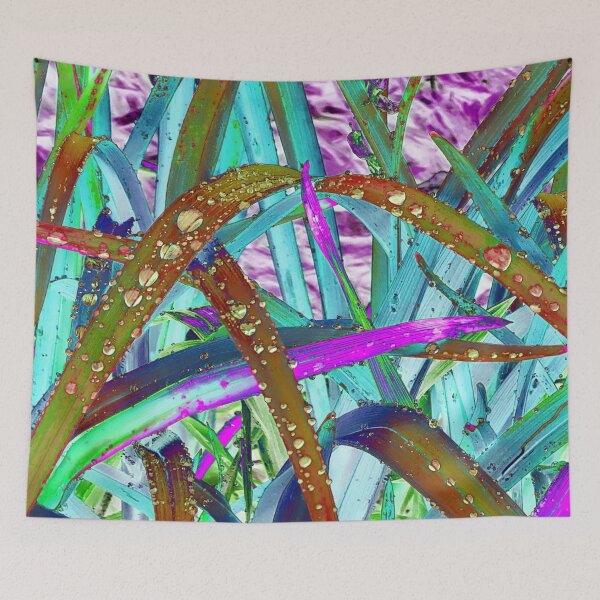 Item preview, Abstract Macro Raindrops on Teal & Pink Leaves designed and sold by SXW Designs.