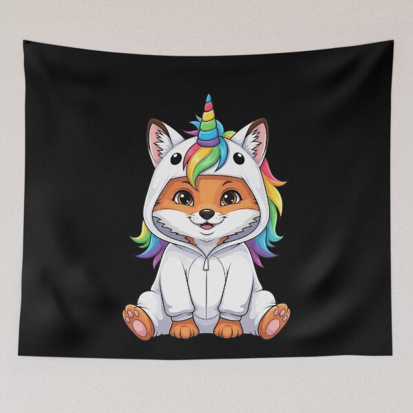 Item preview, Cute Fox Unicorn Costume Rainbow Magic designed and sold by k3rstman1.