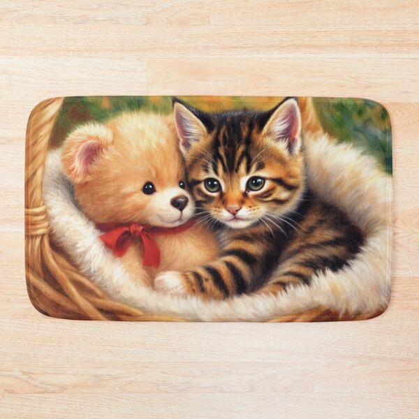 Item preview, Kitten Cuddling a Teddy designed and sold by M-Y-A-R-T-.