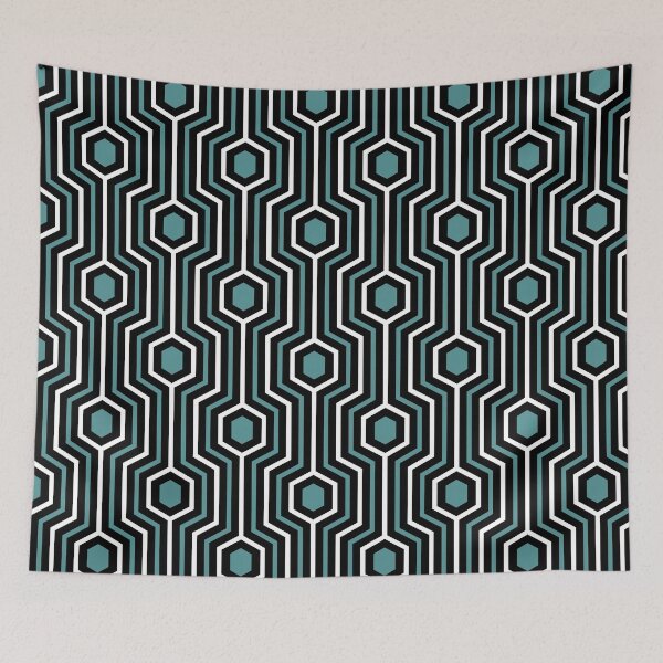 Item preview, Hurdle-Moody Jade-Greenish Blue-White-Black designed and sold by Fabricatemyart.