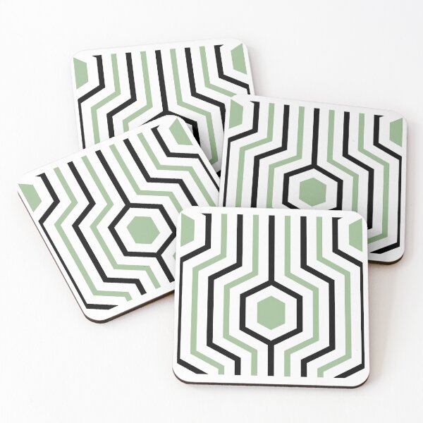 Item preview, Hurdle-Soft Dull Muave Green Black White designed and sold by Fabricatemyart.