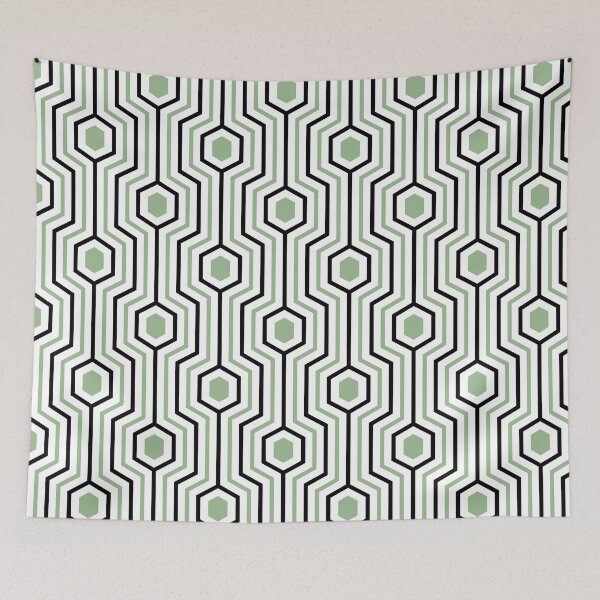 Item preview, Hurdle-Soft Dull Muave Green Black White designed and sold by Fabricatemyart.