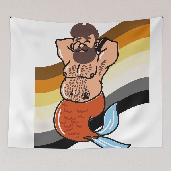 Item preview, Chill Bear Merman – Gay Bear Pride Illustration designed and sold by ItalianCub.