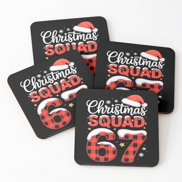 Aperçu de l'œuvre 6-7 Équipe de Noël Mème drôle Six Seven Motif à carreaux de Noël créée et vendue par FreshVibe Prints.