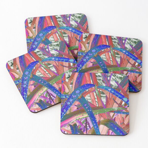 Item preview, Abstract Macro Raindrops on Blue & Red Leaves designed and sold by SXW Designs.