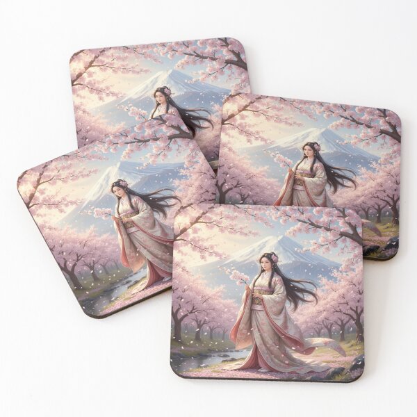Item preview, Konohanasakuya-hime – Japanese Cherry Blossom Goddess Art / Mythical Fantasy Illustration designed and sold by Mori-no-Akari.