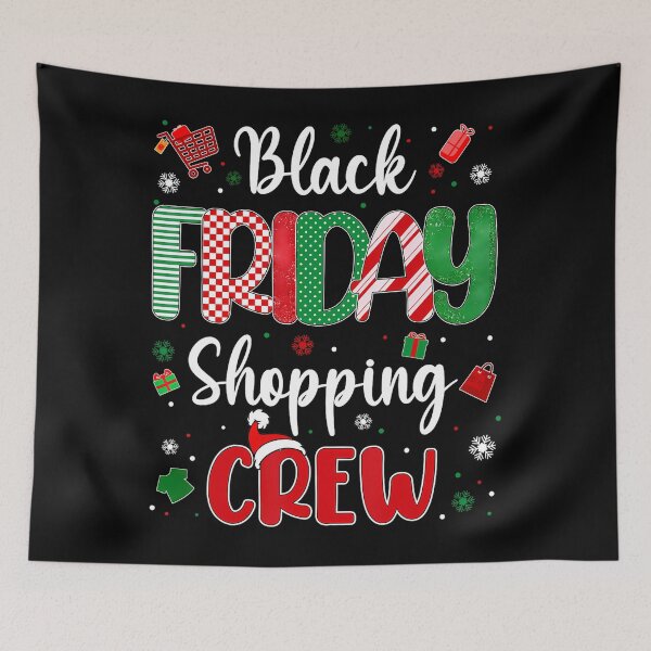 Item preview, Friday 2025 Holiday Sale Funny Happy Shopping Christmas Black designed and sold by Kraigsarina.
