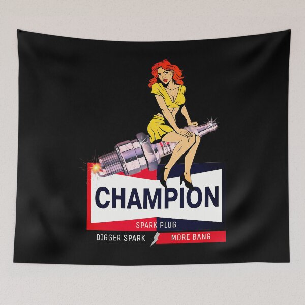 Item preview, Champion Spark Plug Girl Logo designed and sold by MyrtieDicki.