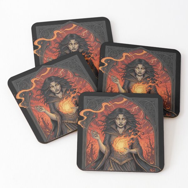 Item preview, Inferno Sorceress Gothic Flame Magic Art Print. designed and sold by Spark2Seduction.