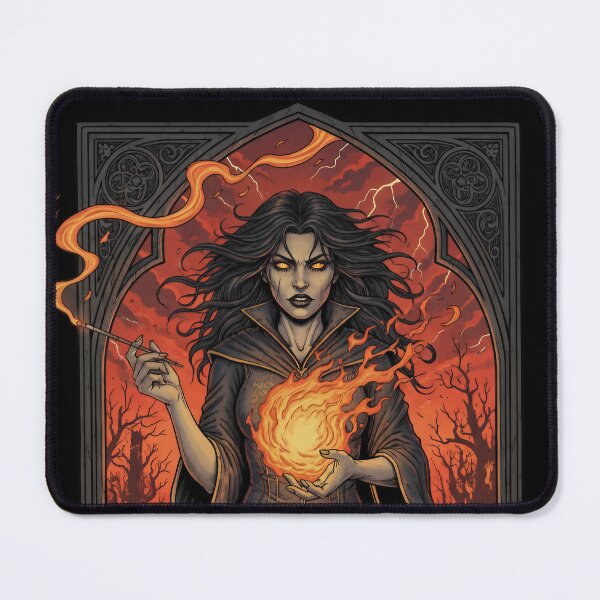 Item preview, Inferno Sorceress Gothic Flame Magic Art Print. designed and sold by Spark2Seduction.