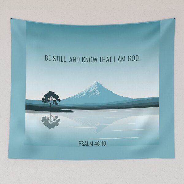 Item preview, Inspirational Psalm 46:10 Mountain Reflection Christian Art. designed and sold by loveandlightrb.