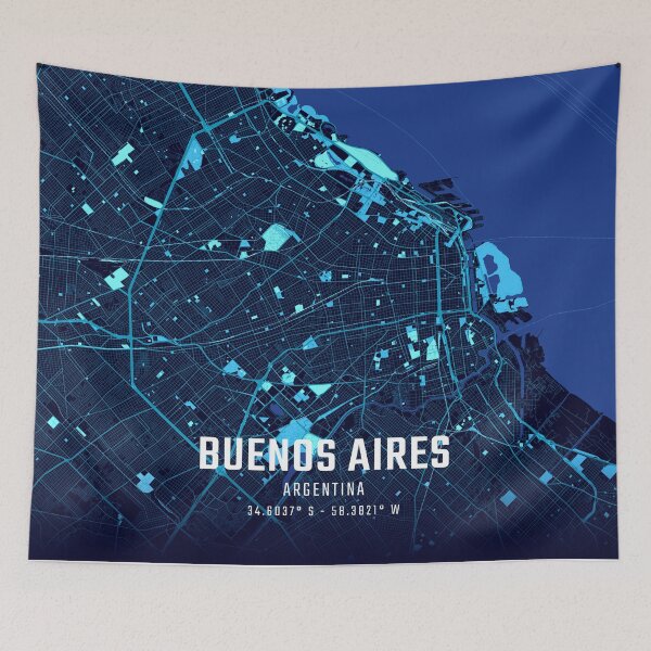 Item preview, Buenos Aires Midnight City Map designed and sold by HomeLivingCo.