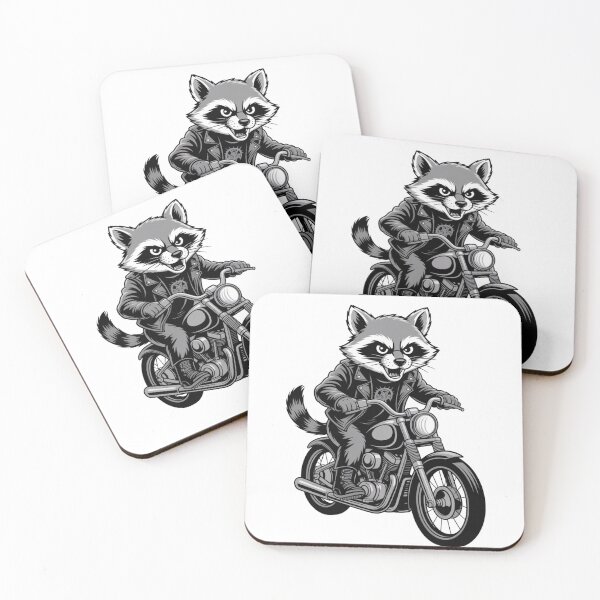 Item preview, "Crazy Raccoon on the Run" – Wild Biker Vibes designed and sold by SilexStudio.
