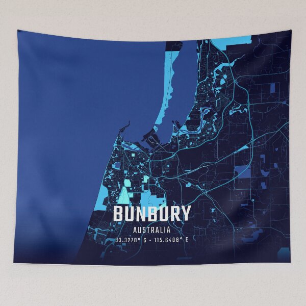 Item preview, Bunbury Midnight City Map designed and sold by HomeLivingCo.