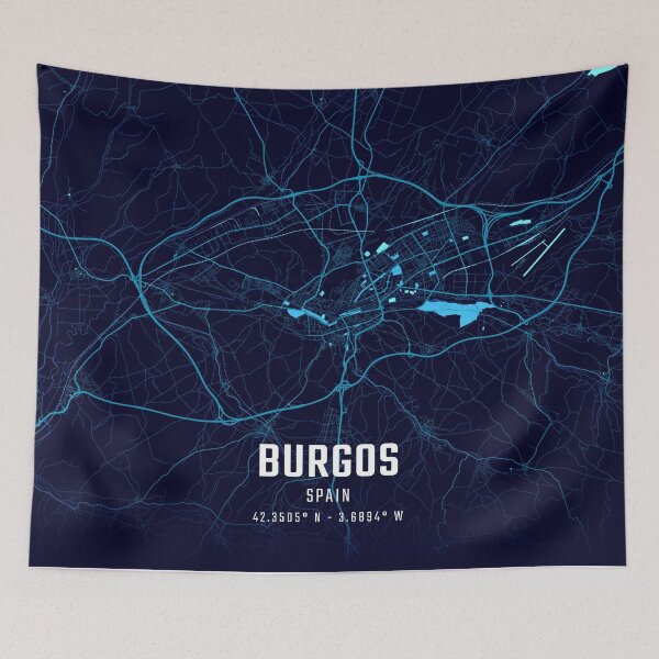 Item preview, Burgos Midnight City Map designed and sold by HomeLivingCo.