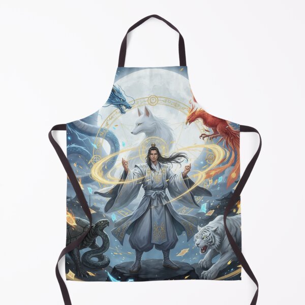 Item preview, Abe no Seimei and the Four Divine Beasts – Japanese Onmyoji Fantasy Art by Mori no Akari designed and sold by Mori-no-Akari.