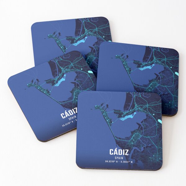 Item preview, Cádiz Midnight City Map designed and sold by HomeLivingCo.