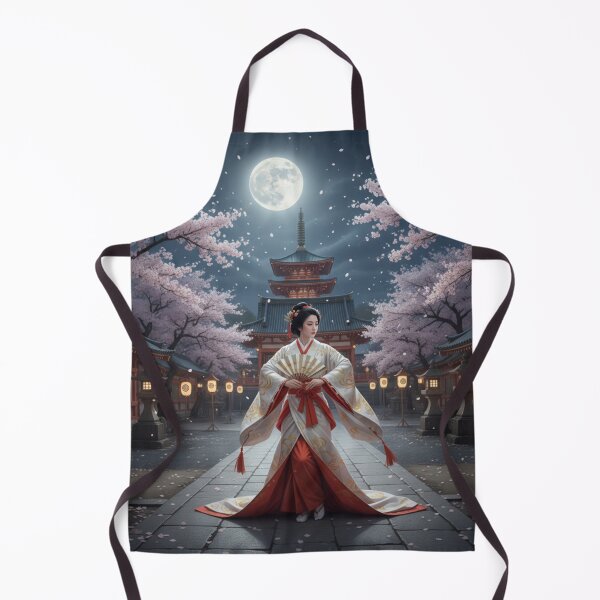 Item preview, Shizuka Gozen – The Moonlit Dance at Tsurugaoka Hachimangu | Japanese Fantasy Art by Mori no Akari designed and sold by Mori-no-Akari.