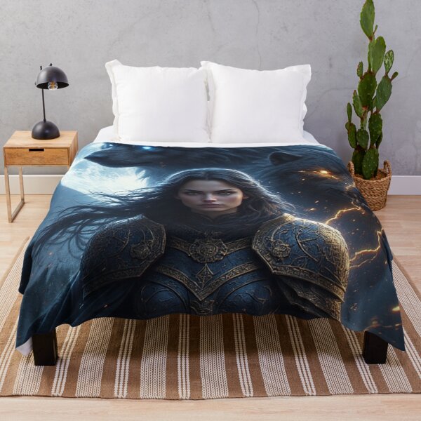 Item preview, Dual Spirit Wolf Goddess — Lunar & Fire Alpha Guardian Warrior by NegarTv Designs designed and sold by NegarTv Designs.