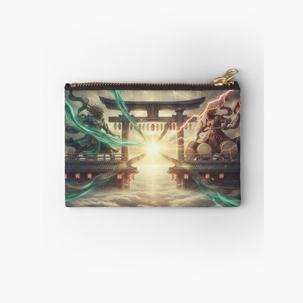 Item preview, Fujin & Raijin — Guardians of Wind and Thunder | Japanese Mythical Art designed and sold by Mori-no-Akari.