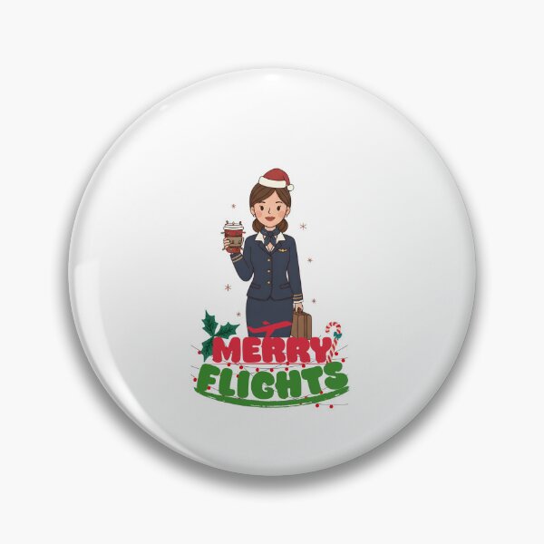 Item preview, Merry Flights • Festive Cabin Crew Christmas Design designed and sold by Aviator’s Gallery.