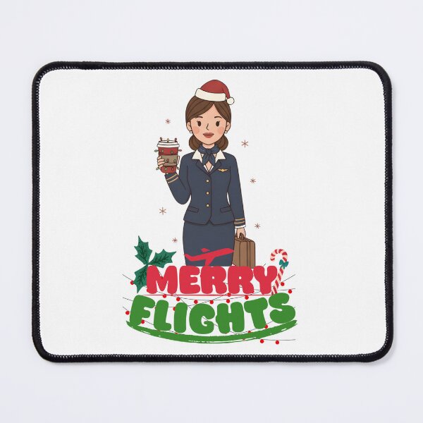 Item preview, Merry Flights • Festive Cabin Crew Christmas Design designed and sold by Aviator’s Gallery.