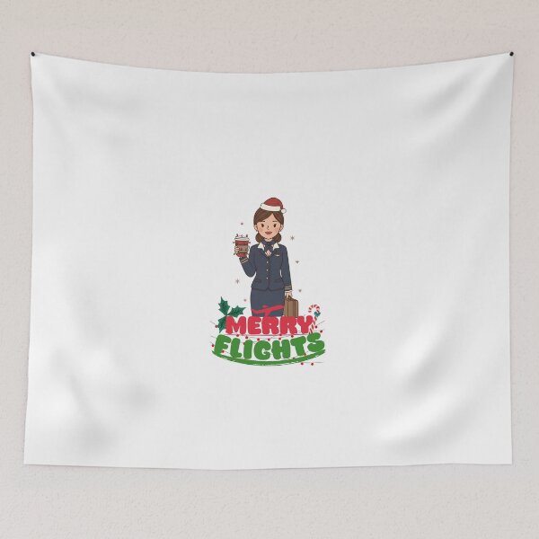 Item preview, Merry Flights • Festive Cabin Crew Christmas Design designed and sold by Aviator’s Gallery.
