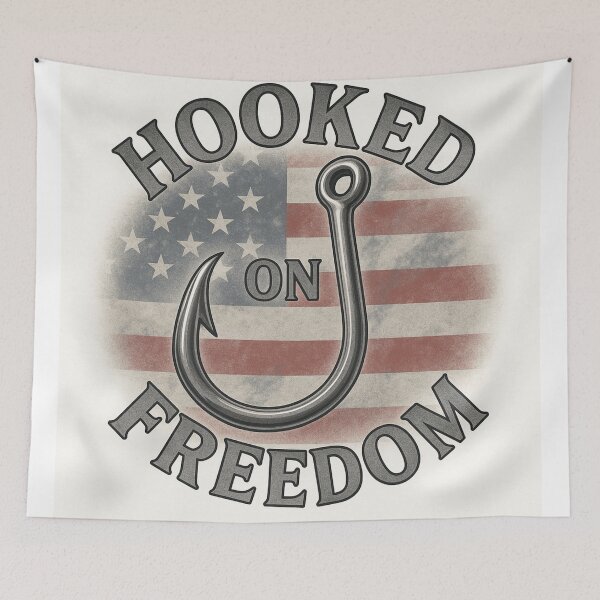 Item preview, Hooked on Freedom | Patriotic Fishing Shirt by Line & Legacy designed and sold by lineandlegacy.