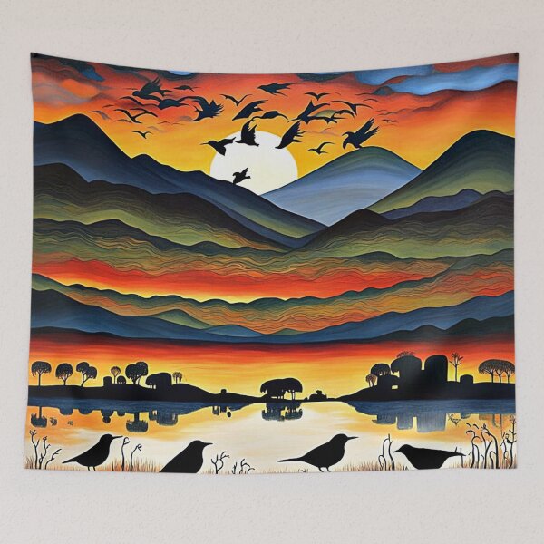 Item preview, Sunset Silhouetted Birds 2 designed and sold by George Hutton Hunter.