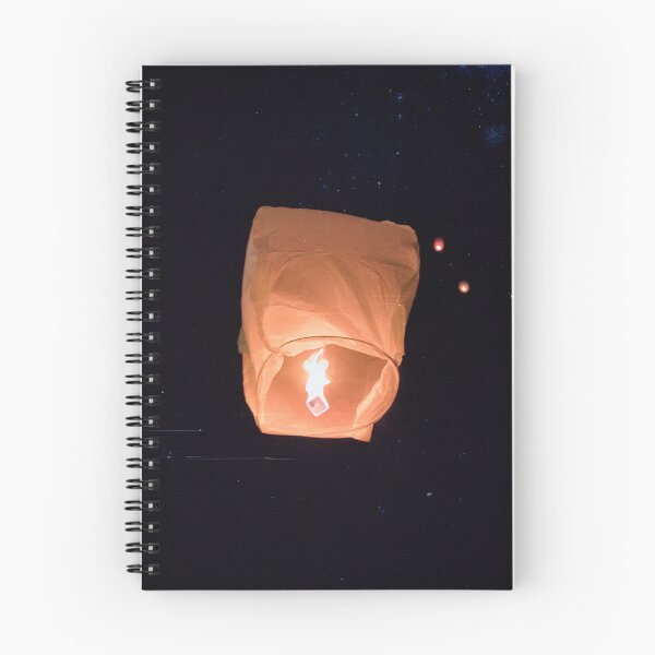 Item preview, Magical Glowing Sky Lantern against Dark Starry Night designed and sold by MDB_Shop.