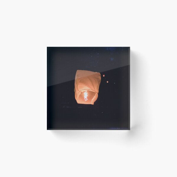 Item preview, Magical Glowing Sky Lantern against Dark Starry Night designed and sold by MDB_Shop.