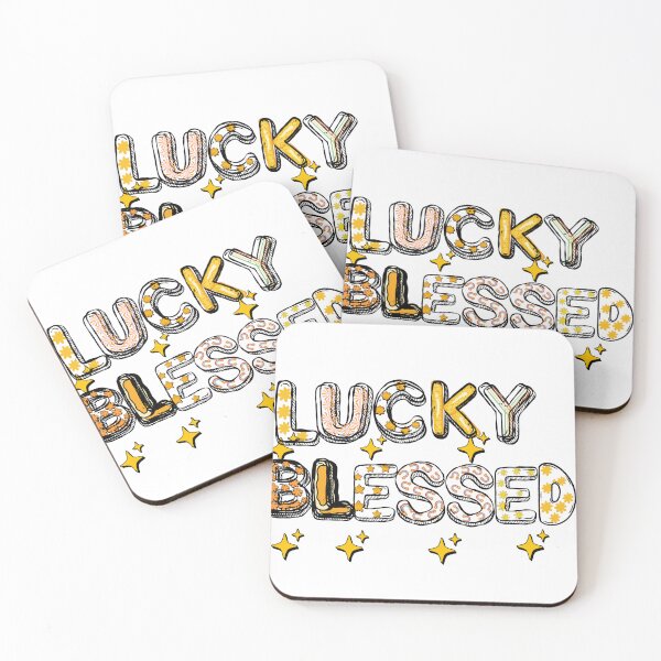 Item preview,  Lucky Blessed – Simple Elegant Positive Vibes Design designed and sold by ArtoraGallery.