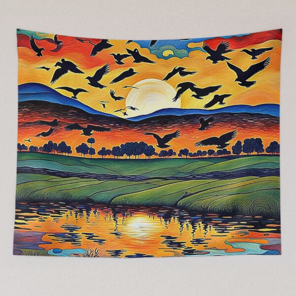 Item preview, Sunset Silhouetted Birds 3 designed and sold by George Hutton Hunter.