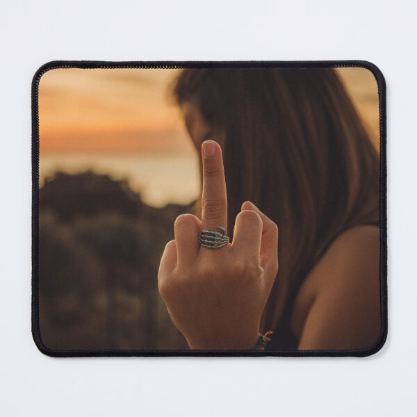 Item preview, Defiant Middle Finger Gesture at Golden Hour with Skeleton Ring designed and sold by MDB_Shop.