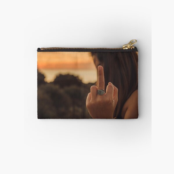 Item preview, Defiant Middle Finger Gesture at Golden Hour with Skeleton Ring designed and sold by MDB_Shop.