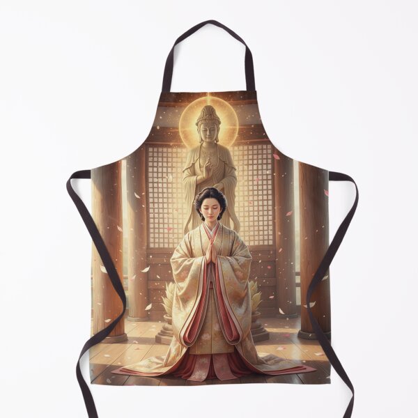 Item preview, “Empress Kōmyō – The Light of Compassion | 光明皇后 ― 慈悲の光” Japanese Nara Empress Artwork / Buddhist Fantasy Art / Historical Japanese Woman designed and sold by Mori-no-Akari.