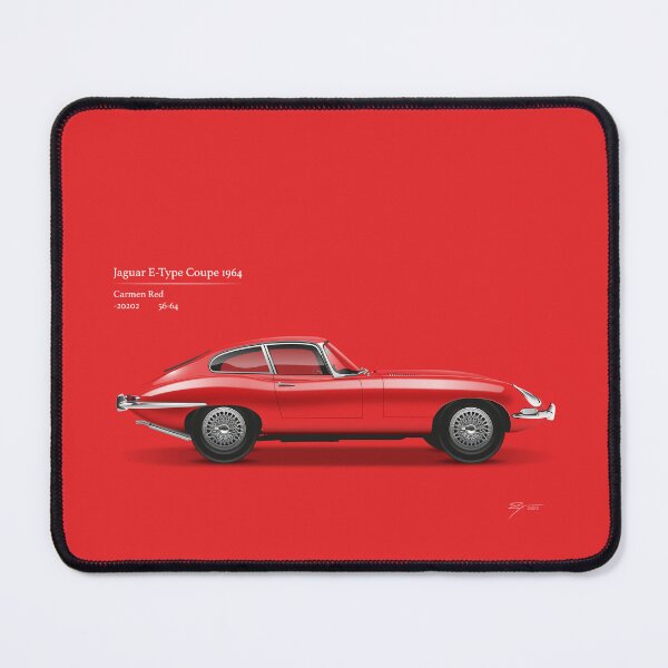 Item preview, 1964 E-Type Coupe, Carmen Red. designed and sold by Tunstall Illustration.