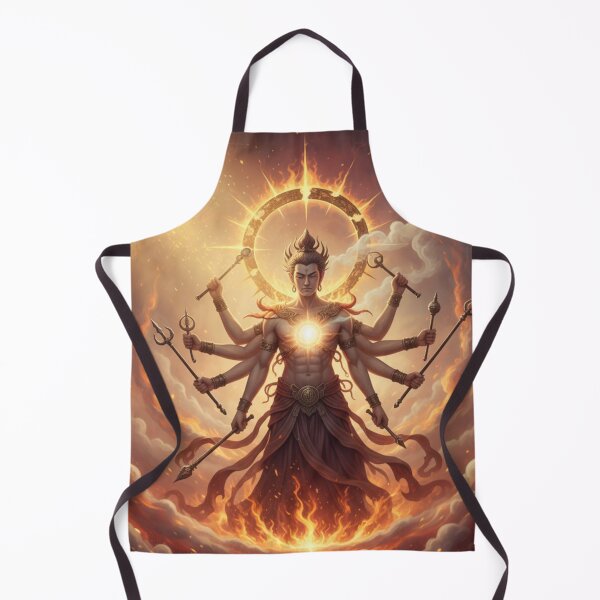 Item preview, Ashura – The Wrathful Deity of Fire and Balance Japanese Buddhist Mythology Art | Divine Warrior of Light designed and sold by Mori-no-Akari.