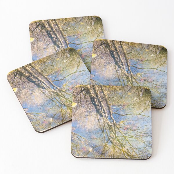Item preview, Vibrant Abstract Reflection of Bare Winter Trees and Blue Sky designed and sold by MDB_Shop.